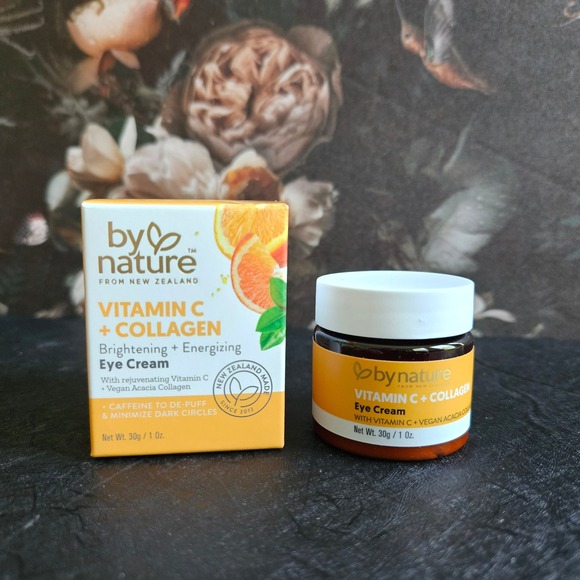 By Nature Vitamin C + Collagen EYE CREAM - NEW 1oz - Brighten Energize Caffeine - Picture 1 of 4